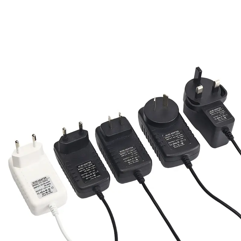 Pengisi Daya Dinding Uni Eropa US UK AU 5V 6V 9V 12V 15V 20V 24V 0,5a 1A 2A 3A 4A 5A 000amp LED CCTV Power Supply AC DC Adaptor Daya Switching