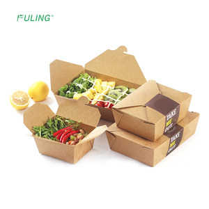Fuling 1 #2 #3 #5 #8 # çıkar biyobozunur kare özel tek kullanımlık Kraft gıda kağıt yemek kabı - Product Image 1