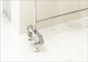 Kainice đơn giản mua sắm <span class=keywords><strong>readymade</strong></span> Hàng may mặc Lady quần áo hạ cánh quần áo móc áo với bánh xe quần áo móc kệ trưng bày - Product Image 5