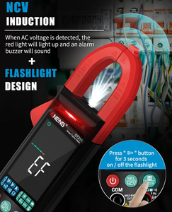 ST211 dijital kelepçe metre 6000 sayım multimetre DC/AC gerilim akım test cihazı araba Amp Hz büyük renkli ekran NCV Ohm test - Product Image 2