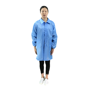 Unisex 5Mm Sọc Polyester <span class=keywords><strong>ESD</strong></span> Smock Chống Tĩnh Điện Phòng Sạch Phòng Thí Nghiệm Áo Làm Việc May Mặc Chống Tĩnh Quần Áo - Product Image 1