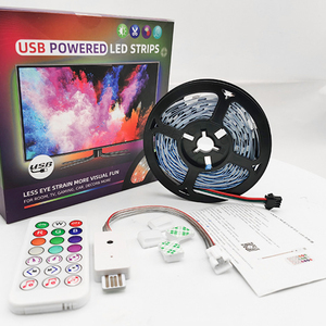 USB 5V 2M SMD 5050 Pastable ortam ışık dekorasyonu ev için TV bilgisayar kasası ve monitör renk değiştiren LED şerit işık seti - Product Image 1