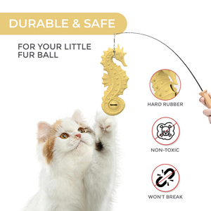 PAISEN lindo pez silicona hierba gatera y cepillo de dientes juguetes para gatos interactivo mascota movimiento interactivo caballito de mar juguete de Limpieza de dientes para gatos - Product Image 3