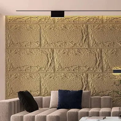 야외 방수 pu 문화 돌 3D 장식 pu 돌 벽 패널