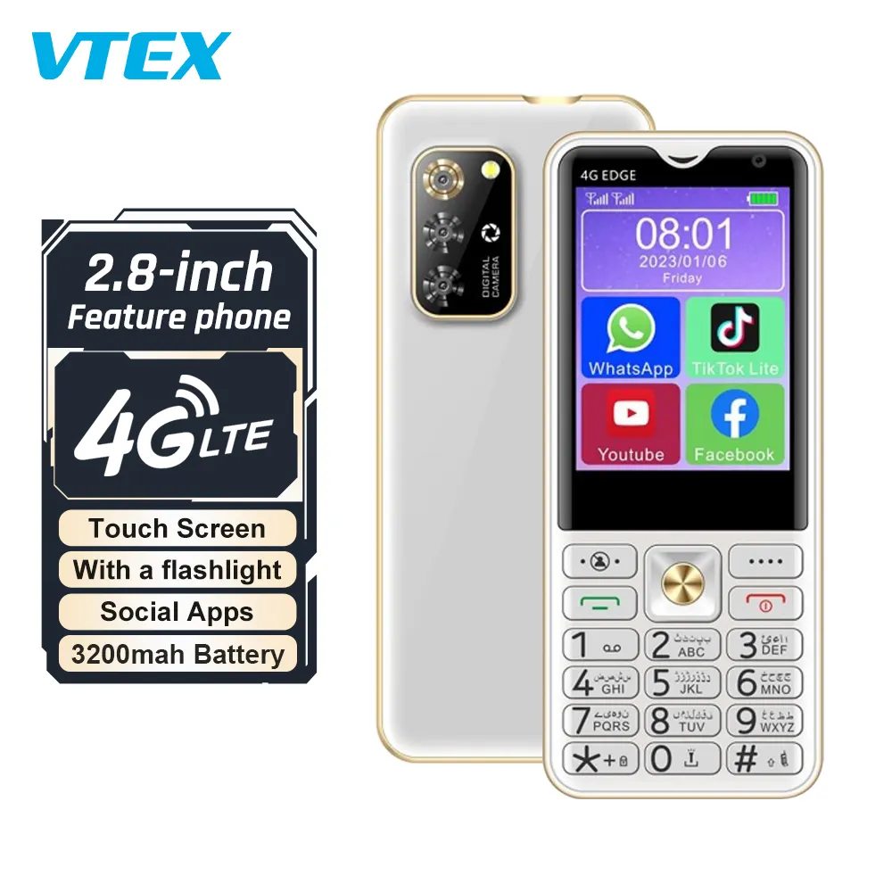 Mini teléfonos móviles 4G de venta directa, tarjeta SIM Dual de 2,8 pulgadas con altavoz, bonito teléfono con cámara