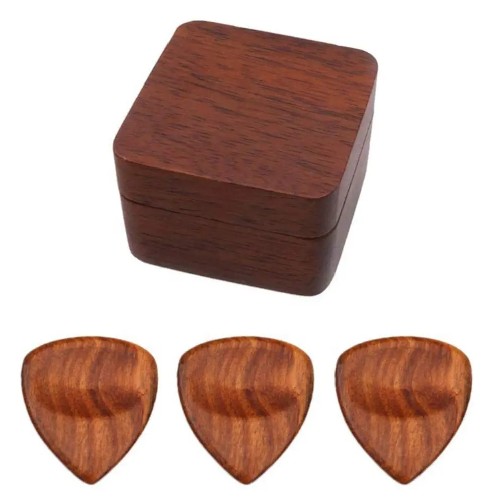 Noyer En Bois Massif Boîte De Rangement Organisateur Jauge Fine Choix pour Ukulélé Guitare Électro Acoustique