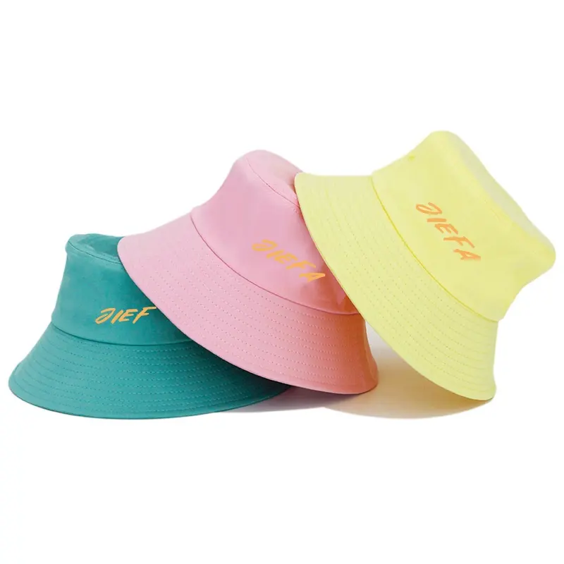 Fashion Sport 100% Cotton Custom LOGO Outdoor Flat Top Adjustable Men Breathable Mesh Bucket Hat