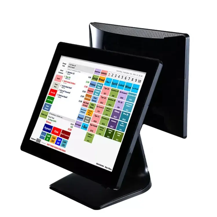 15 pouces TFT LED/LCD caisse enregistreuse Windows/Android écran tactile 58mm/80mm imprimante intégrée 15 ''/15.6'' systèmes de point de vente de supermarché