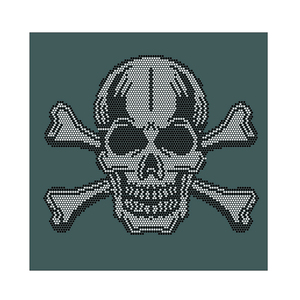 Hộp sọ chữ thập và xương tùy chỉnh chọn màu sắt trên Rhinestone chuyển Bling sửa chữa nóng Motif đính - Product Image 2