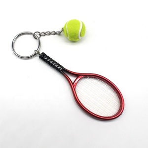 Tenis raketi anahtarlık anahtarlık Metal tenis topu bölünmüş yüzük yaratıcı hatıra reklam promosyon küçük hediyeler Mini tenis anahtar - Product Image 4