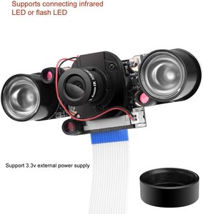 <strong>Raspberry</strong> <strong>pi</strong> Camera Day &amp; Night Vision, <strong>IR</strong>-Cut Video Camera 1080p HD Webcam 5MP OV5647 <strong>Sensor</strong> for <strong>Raspberry</strong> <strong>Pi</strong> RPi 4 3 B B+ - Product Image 2