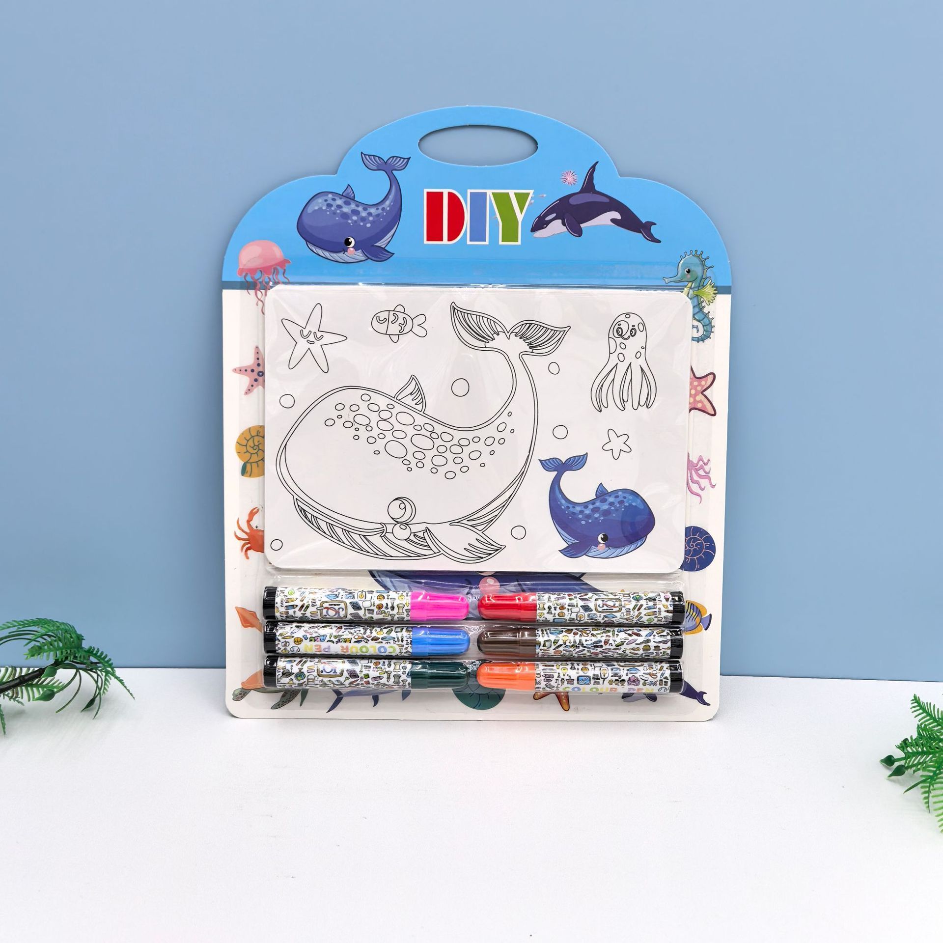 Set da colorare ad acquerello - Delfino