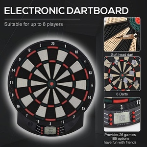 スポーツ電子ダーツボードセットソフトチップ電気デジタルスコアボード初心者向け & 上級プレイヤー用6ダーツ付き - Product Image 2