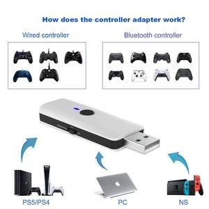有线/无线控制器适配器与许多型号控制器USB转换器兼容，用于PS5/PS4/PS3/开关/PC - Product Image 5
