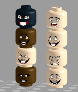 Cabeza con expresiones faciales Mini figuras de acción mezclan diferentes diseños de bloques de construcción personalizados para Minifigs - Product Image 3