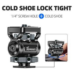 Ayarlanabilir 360 ° döner ve 180 ° Tilt alüminyum alaşım monitör tutucu soğuk ayakkabı ile 1/4 \ "vida deliği DSLR kamera montajı için - Product Image 4