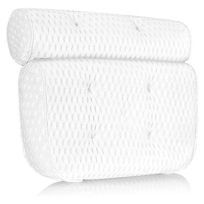 Luxury 4D Mesh Bath Tub Cushion Dry Fast Fluffy Soft Spa With Suction Cups Comfortable Bath Tub Pillow