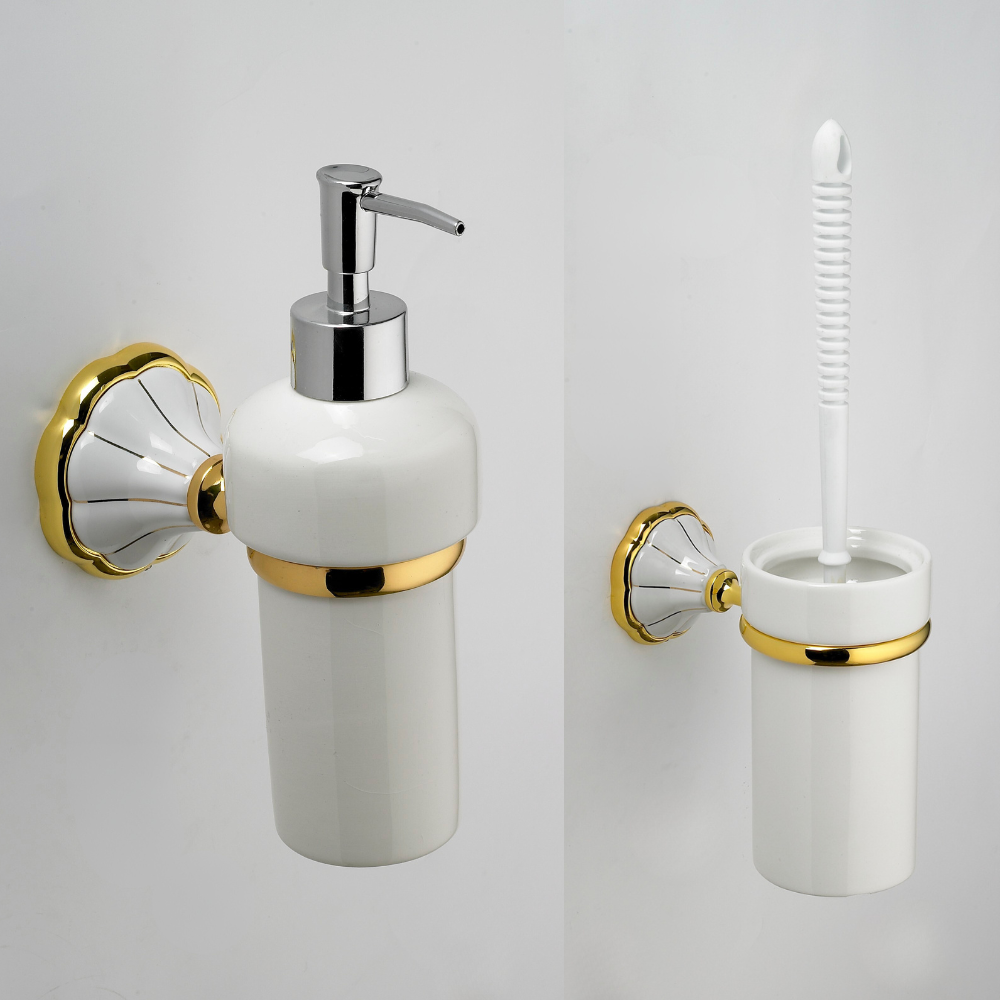 Dispenser di sapone + Spazzola per WC con supporto x1