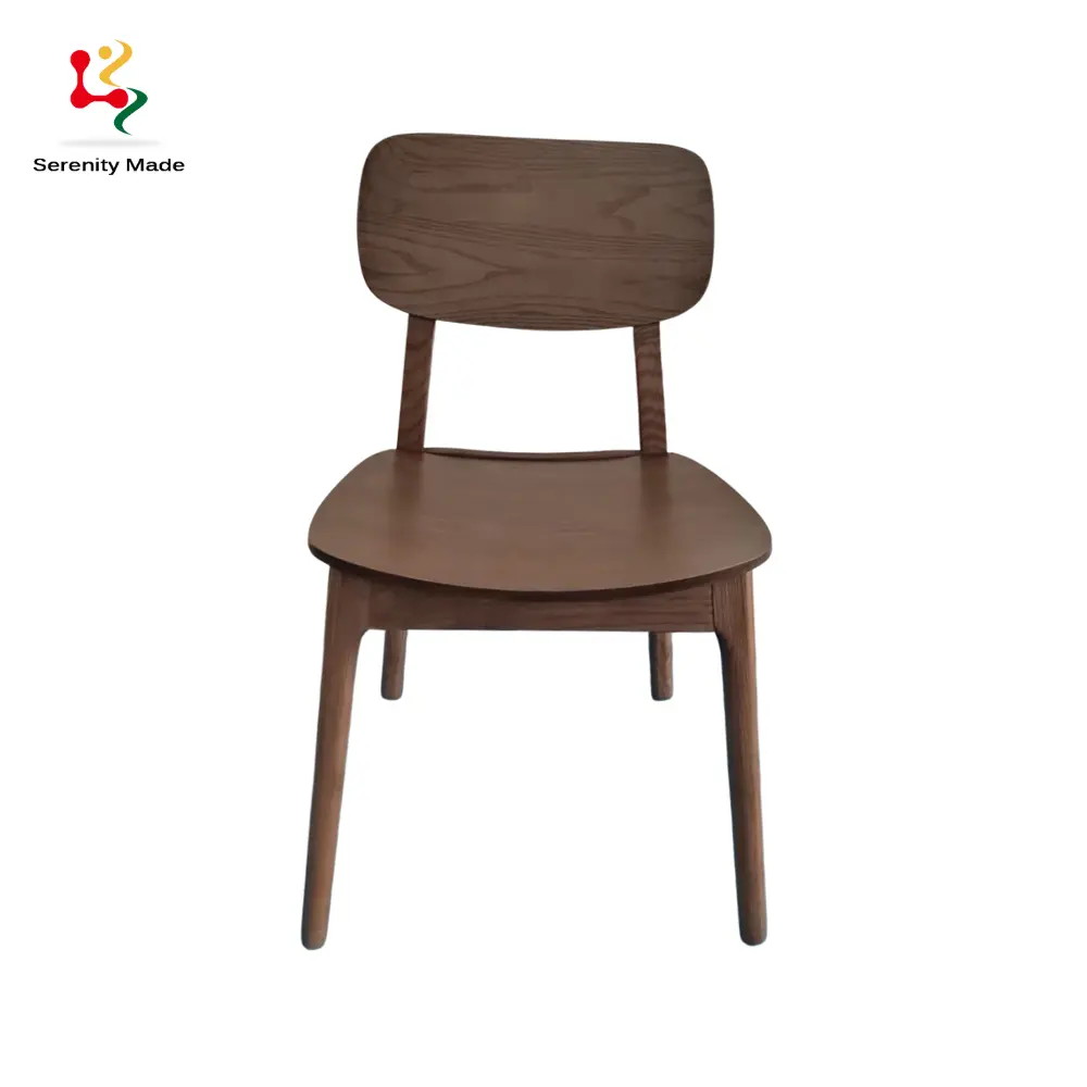 Ustomize-silla de madera sólida con diseño imple, mueble de comedor para hotel, hogar y restaurante, tipo natural