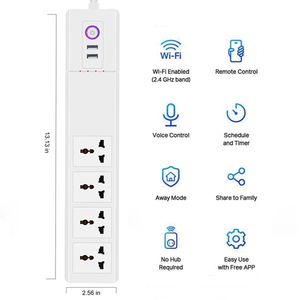 16A Smart Home Strip Google Home Conectividad Wi-Fi Conecta directamente Zigbee Matter Homekit Toma de control remoto Hecho de plástico - Product Image 3