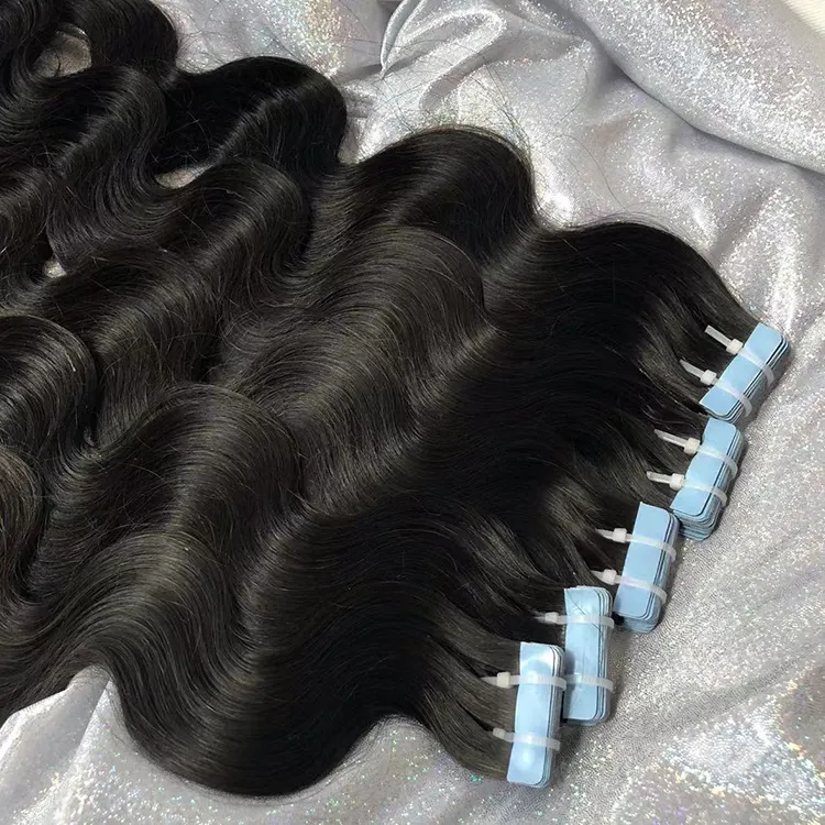 Wholesale Vietnamese Raw Virgin Tape in hair extensions black women Human hair cuticle aligned tape in hair extensions