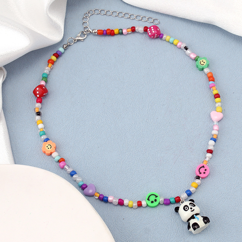 Panda Seed Bead Necklace