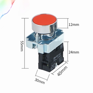 Momentaneo interruttore di pulsante con la luce 22 millimetri 10A 240V ~ 3A Circolare di piccola dimensione rotonda e Piatta Pannello NC/NO XB2-BA31 XB2-BA42 - Product Image 6