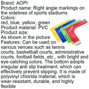 PVC Long Lines Corners Portable Court Surface Floor Marker Line <strong>Kit</strong> Right Angle Marker on the Sideline of the <strong>Stadium</strong> - Product Image 6