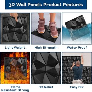 Luxury 500*500mm PVC Plastic Composite Waterproof Double-sided Adhesive Paste 3D Pvc Wall Panels Modern Design Style