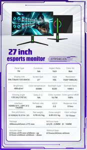 Suministro de fábrica ELED 240HZ Monitor de PC para principiantes Pantalla IPS de panel TN de 27 pulgadas con soporte HDR Monitor de computadora con entrada DP - Product Image 6