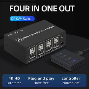 准备发货4K Uhd 4合1四合一出4端口显示端口DP USM KVM交换机双显示器 - Product Image 2