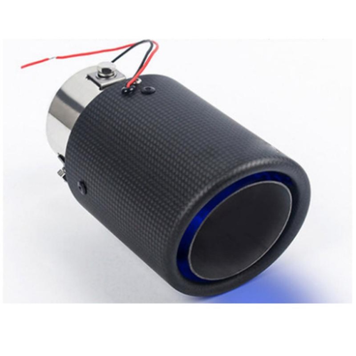 Bord roulé de lampe bleue aspect carbone