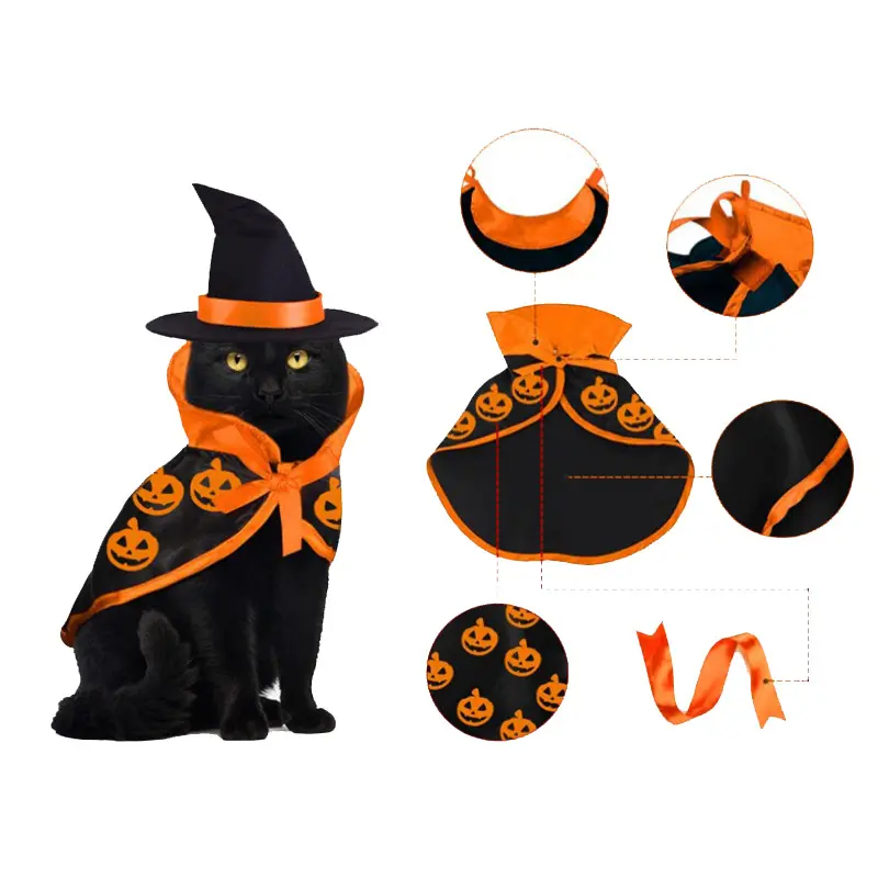 Halloween Cosplay Pet Cape -Cat Costume Halloween Pet Costumes for cosplay Pet Accessories