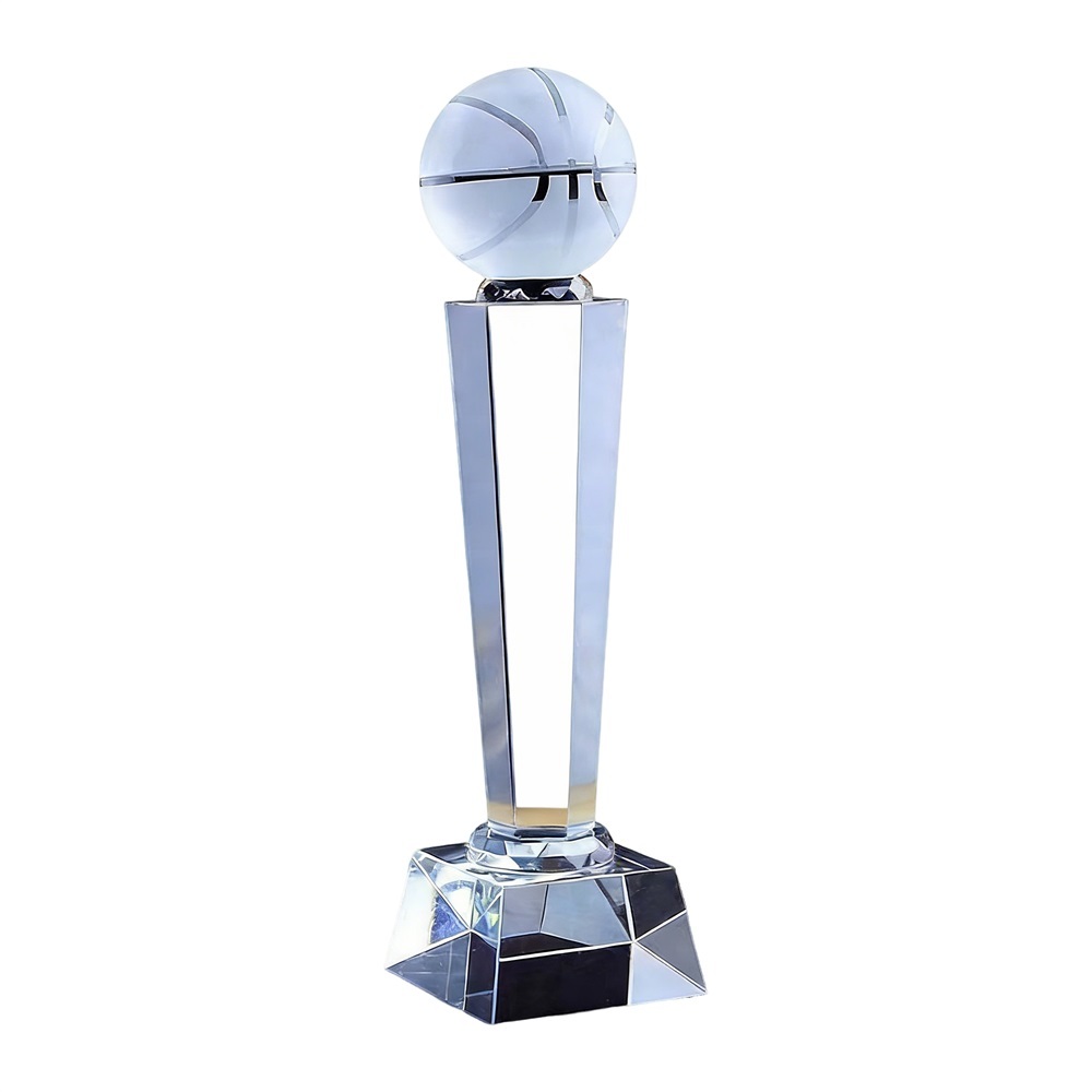 Trophée de basketball en cristal avec logo personnalisé en gros