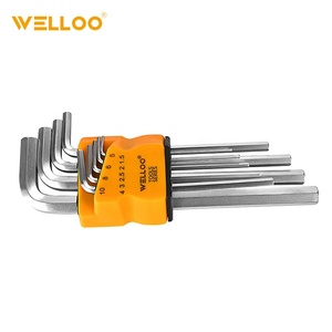 WELLOO HKF2009S/M/L CRV düz alyan anahtarı takımı crv 9 adet ambalaj saten Finish krom alaşım anahtar seti - Product Image 1