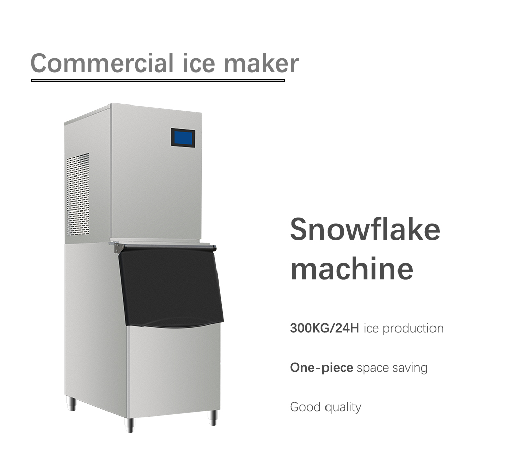 300kg Commercial Ice Maker Fully Automatic Snowflake Machine Stainless Steel Ice Machine