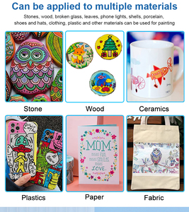 Khy 24 màu cao cấp kép tip Acrylic Bút Đánh Dấu thiết lập tùy chỉnh Gỗ gỗ vải đá đá sơn thủy tinh gốm mực vĩnh viễn - Product Image 6