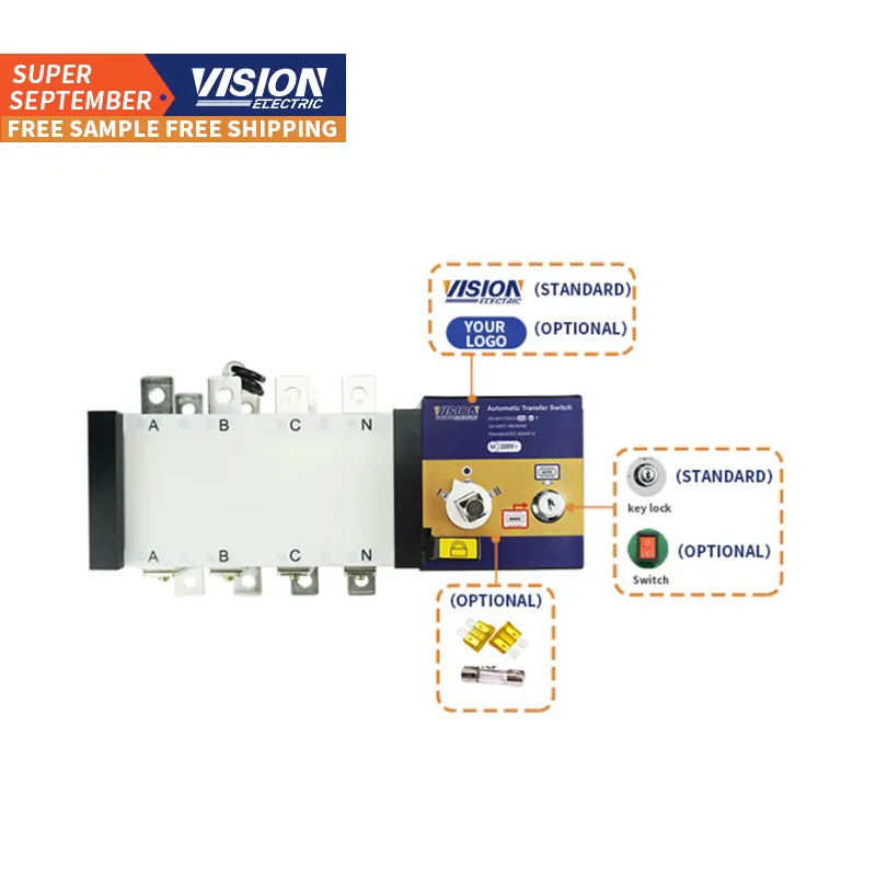 VISIONE ATS 160A Dual Power Generatore ATS 4 P 4 poli Generatore di Partenza Interruttore 100A 250A 400A 630A 800A 1000A