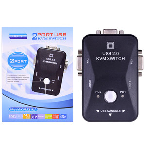 USB 2.0 KVM Switch 1920*1080 VGA SVGA Switch Splitter Box 2 Port für Tastatur Maus Monitor Computer