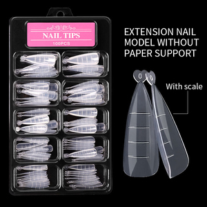 100Pcs/box Full Cover Sculpted Nail <strong>Tips</strong> False Finger Nails Extension <strong>Tip</strong> Quick Building Mold False <strong>Tips</strong> for Manicuring Tool - Product Image 1