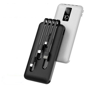 Best Quality Pawar Bank 10000mah Power Banks Portable Power Bank 10000mah with Built-in Cable Micro USB <strong>Input</strong> Double USB <strong>Output</strong> - Product Image 1