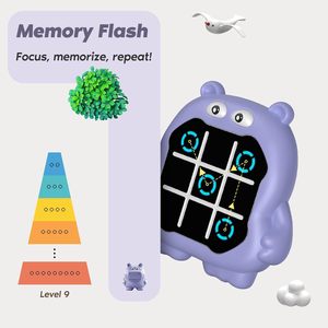 Taşınabilir seyahat Tic Tac Toe oyunu Hippo tarzı 3-in-1 el bulmaca konsolu kurulu çocuklar için oyunlar ve yetişkin oyunları - Product Image 4