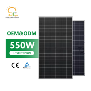 BR năng lượng mặt trời 550W perc hai mặt kính đôi Mono năng lượng mặt trời Kit hiệu quả 21.3% 12 năm bảo hành cho quy mô lớn quang điện - Product Image 1