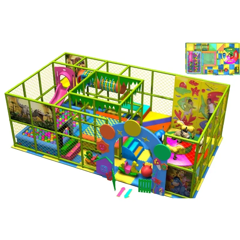 Área de lazer as crianças playground indoor macio do bebê para parque de diversões com jogos interessantes