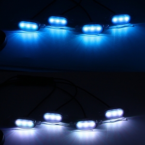 Jinxin อุปกรณ์เสริมไฟรถยนต์4ชิ้นควบคุมผ่านแอป RGB สีไฟกลางรถยนต์ไฟตกแต่งตะแกรง LED ด้านหน้ากันน้ำ - Product Image 2