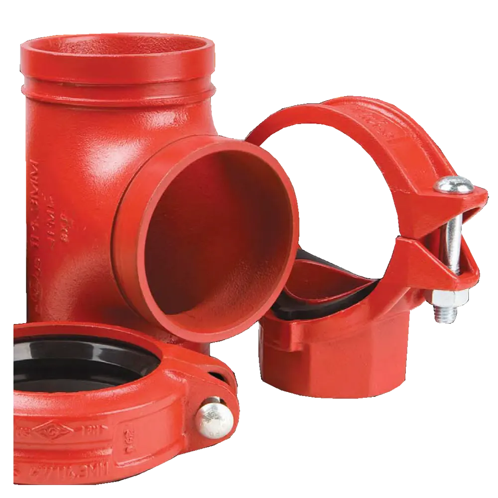 Ductile Iron Grooved Fittings Couplings Reducing Flexible Coupling Light duty Heavy HDPE 90 11.25 22.5 45 Elbow Tee Cross Cap