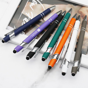 Promotion Advertising Gift <strong>2</strong> in 1 Multi Function Soft Touch Metal <strong>Pen</strong> <strong>Stylus</strong> Touch Screen Ballpoint <strong>Pen</strong> With Custom Logo - Product Image 5