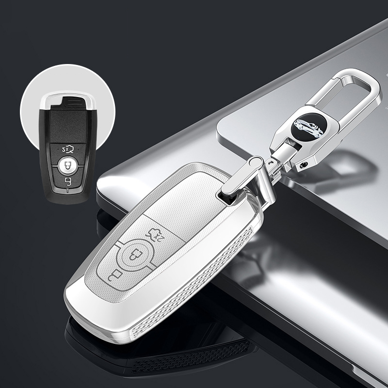 3 Button Silver+Key Ring