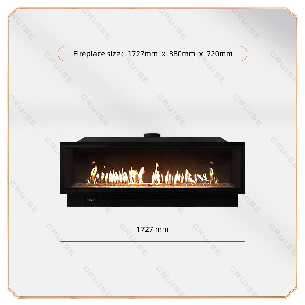 Black 1828x380x720 mm