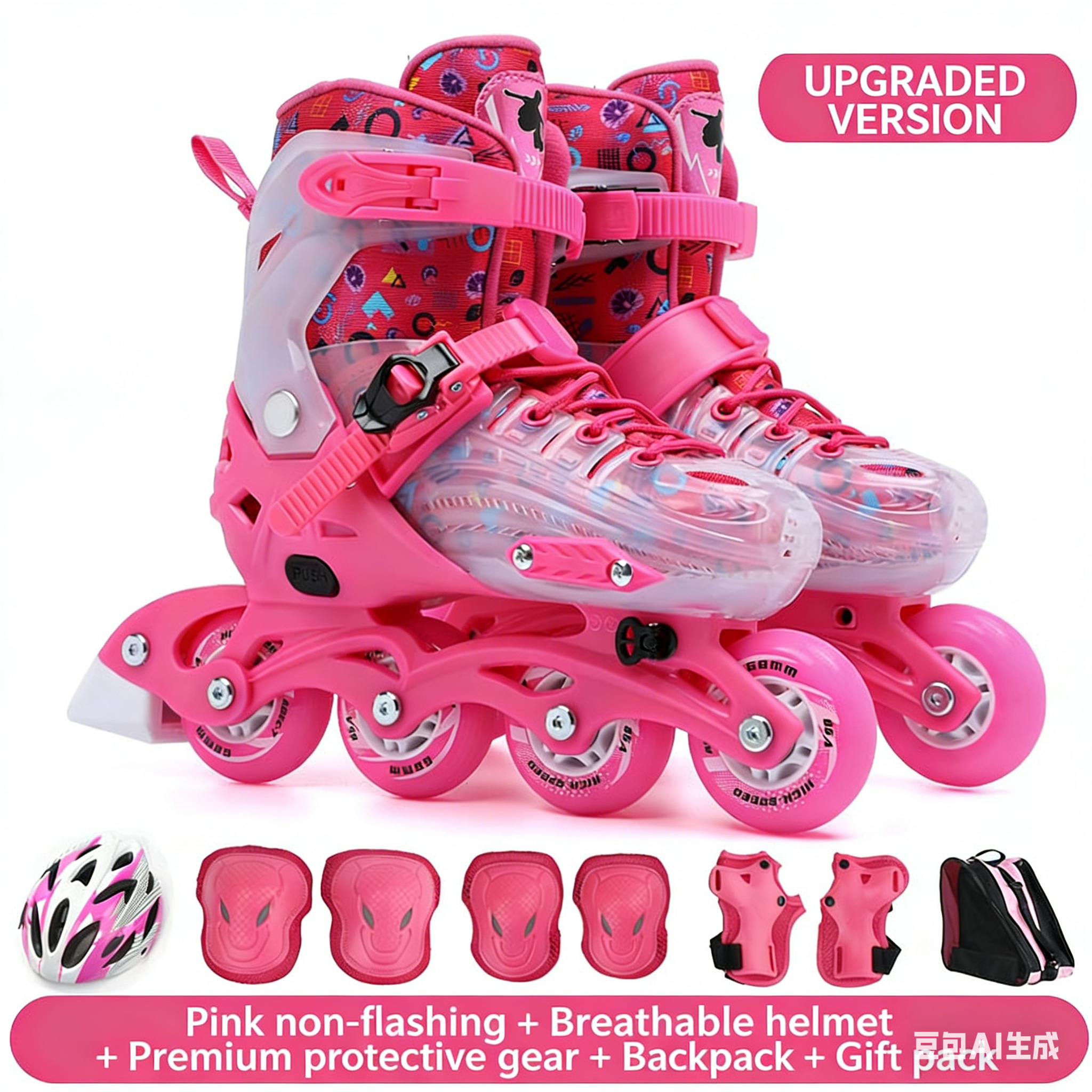 Pink non-glittering shoe gear-eps helmet bag